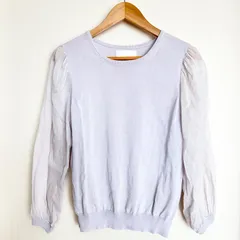 ガリャルダガランテ　トップス　七分袖ニット　シースルースリーブニット　ラベンダー　フリーサイズ