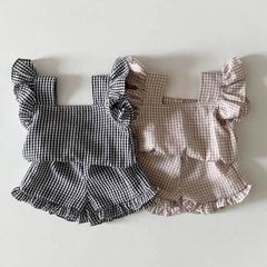 【2024夏新作♡】韓国風子供服 ベビー服 キッズ 男女兼用 おしゃれ ノースリーブ トップス Tシャツ　セットアップ　90cm