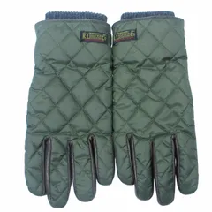 ポロ ラルフローレン POLO RALPH LAUREN 美品 キルティング グローブ 手袋 中綿 切替 レザー カーキ グリーン ブラウン 0611