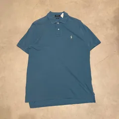 ポロ　ラルフローレン　ワンポイント　刺繍　ポロシャツ　ライトブルー　水色