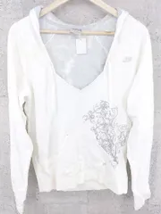 ◇ NIKE ナイキ プリント キッズ 子供服 長袖 プルオーバー パーカー L （12.14） ホワイト # 1002800210985 【中古】 【1002800210985】