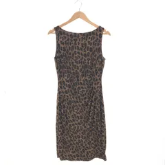 LAUREN RALPH LAUREN ローレンラルフローレン ドレス ストレッチ レオパードノースリーブ ワンピース サイズ:8  ブラウン  レディース 　240001144649