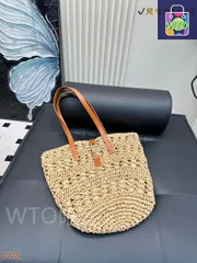 SAINT LAURENT オキサリス ラフィアショルダーバッグ ? 39×30cm [本日WTO|新品未使用品]-WT0輸入-ACB48