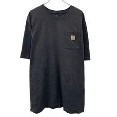 Carhartt 半袖 ロゴTシャツ 2XL チャコールグレー カーハート プルオーバー ビッグサイズ 胸ポケット 古着卸 アメリカ仕入 a706-5378