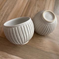 カップ｜【都丸俊夫】ドーリア STRIPE 信楽焼 (ストライプ／ホワイト)2点セット