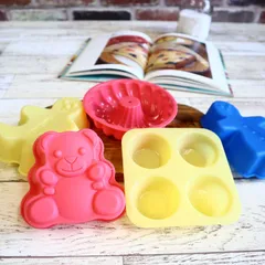 シリコン型　シリコンモールド　5種セット【お菓子 プディング ケーキ型 お弁当 ベーキングトレー ライスケーキ クルーラー クグロフ】【アウトレット訳あり】
