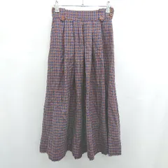 ◇ Θ MOUSSY マウジー 柄入り ロング丈 フレア スカート サイズ1 ブルー ブラウン系 レディース E  【1507030012465】