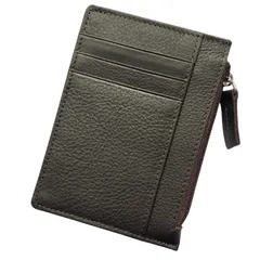 [Four leaf] 【コンパクト×収納力】 薄型 財布 小銭入れ付き カードケース フラグメントケース ミニ財布 ウォレット 小さい財布 コンパクト 薄い 本革 牛革 牛本革 カード ６枚収納 (ダークブラウン) [ダークブラウン]