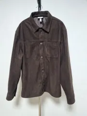 H ＆ M スエード ジャケット ダーク 茶色 L