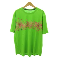 ナイキ NIKE 美品 ドライフィット DRY-FIT Tシャツ ドット柄 風車ロゴ プリント 半袖 XL 緑 グリーン 0807 ●ECO