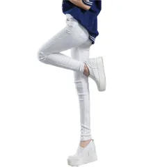 ☆ ホワイト ☆ L ☆ レディース パンツ ストレッチパンツ ストレッチパンツ レディース パンツ スキニーパンツ レギンスパンツ レギンス レギパン ジーンズ デニレギ カジュアルパンツ 長ズボン ロングパンツ 細め スキニー ストレッチ 伸縮性