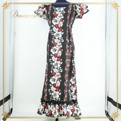 フラダンス 衣装 ワンピース ドレス ブラック系 フラ ダンス 黒 白 赤 花柄 ハワイアン 華やか ハイビスカス柄 アロハ 鮮やか ハワイアンプリント ホワイト系 レッド系