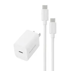 【新品・5営業日で発送】ELECOM エレコム AC充電器／USB PD／20W／C-Cケーブル付／2.5m／ホワイト(MPA-ACCP7220WH)