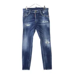 【最終値下げ】ディースクエアード スキニーデニム ダークブルー DSQUARED2 ディースクエアード S74LB1043 Dark Ripped Blue Wash