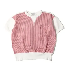 EVISU エヴィス スウェット サイズ:38(M) ヒッコリー コンビ 両V 半袖 スウェットシャツ レッド ホワイト トップス トレーナー【メンズ】のサムネイル