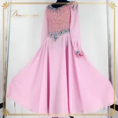 社交ダンス 衣装 スタンダード ドレス ワンピース レッスンウェア レディース オールシーズン ピンク系 ビジュー スパンコール 長袖 パーティ衣装 Beed point 水色 ブルー系 華やか 上品 スカート 伸縮性 胸パッド ドレス制作