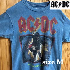 【古着】AC/DC(エーシーディーシー)半袖Tシャツ M ブルー メキシコ製 ヴィンテージ バンドTシャツ アメリカ古着