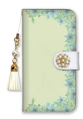 iPhone14Pro ケース 手帳型 アイフォン14 プロ スマホケース パール ビジュー ストラップ付  おしゃれ 花柄 ボタニカル フラワー エレガント 上品 大人 可愛い ピンク カラー04