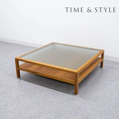 【展示品】TIME&STYLE タイムアンドスタイル NANCY ナンシー センター ロー テーブル ガラス天板 ウッドフレーム 定価25万【配送要確認】