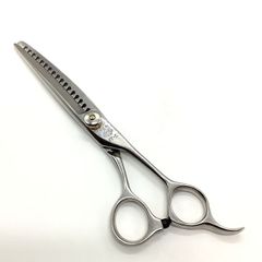 【R.E.G O-K】神田文一商店 17-C逆刃 オフセット シザー セニング 美容ハサミ すきばさみ 美容師 理容師 約50～60% 右利き 6インチ 中古 sc1949