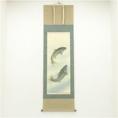 美品 掛け軸 小野寺梅獄作 五匹鯉図 共箱 縁起物 遊鯉 年中掛け - メルカリ