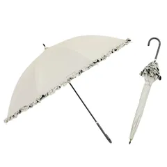 小川(Ogawa) 日傘 OLIVE des OLIVE レディース フリル ホワイト 晴雨兼用 完全遮光 UV99.9%カット 遮熱 1