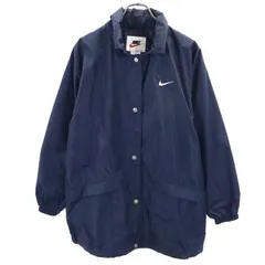 ナイキ 90s 00s 白タグ オールド ナイロンジャケット L 紺 NIKE フード レディース 【中古】  【230302】