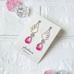 プチ天使しずくピアス／イヤリング（ピンク）