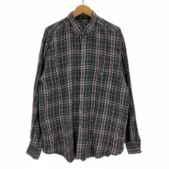 ノーティカ NAUTICA 90s 香港製 ポケットワンポイントロゴ刺繍チェックシャツ メンズ import：XL 