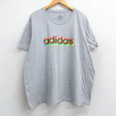 XL/古着 アディダス adidas 半袖 ブランド Tシャツ メンズ ビッグロゴ 大きいサイズ クルーネック グレー 霜降り 25jul01 中古