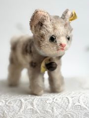送料無料★シュタイフ★Cat Tabby 10cm オールID's完品★タビーキャット/ねこ/猫/ネコのタビー★ビンテージ/アンティーク★Steiff