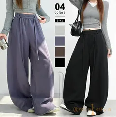 スウェットパンツ 即購入OK ワイド レディース カーブパンツ スウェット 大きいサイズ カーブ パンツ カーブ ワイドパンツ イージーパンツ 太め ウエストゴム ゆったり 体型カバー 秋冬 春 秋 冬 weixz166