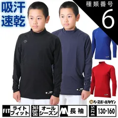 【新品未使用】種類6:(DNVY)Dネイビー/140 野球 アンダーシャツ ジュニア 長袖 ハイネック ゆったり デサント 軽量 吸汗速乾 ストレッチ JSTD770B JSTD-770B