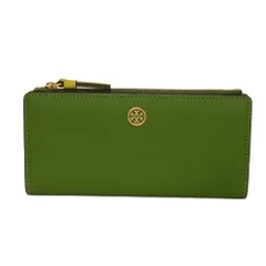 Tory Burch トリーバーチ ロング スリム ジップ ウォレット ペブルド サファイアーノ マルチカラー 札入れ カードケース コインケース スナップボタン 未使用 ダブルT ロゴ ライトグリーン 長財布