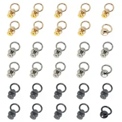 スタッド リベット ネジ入り 金具 レザークラフト用 ドロップハンドル リベット 財布ボールスタッド レザーブレスレット・靴・ブーツ・ハンドバッグ・帽子・ジャケット装飾物 [MEDUSHASHA] 30個セット DIY (3色