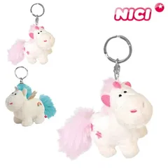 キーホルダー ビーンバッグ アニマル ユニコーン マスコット 10cm NICI ニキ ぬいぐるみ キーチェーン キーリング 動物 雑貨 カバン ストラップ バッグチャーム ふわふわ プレゼント ギフト
