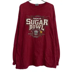 Hanes ロンT ロングTシャツ 2XL ワインレッド ヘインズ プルオーバー バックプリント 00s 古着卸 アメリカ仕入 a612-6302のサムネイル