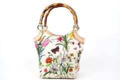 グッチ GUCCI バンブーフローラ トップハンドルバッグ キャメル ヌメ革