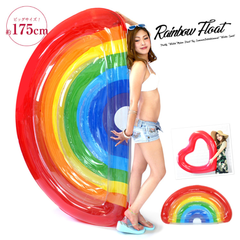 浮き輪 ハート 120cm レインボー フロート 175cm 虹 ビッグサイズ 浮輪 うきわ 大人用 大人 子供 おもしろ かわいい ナイトプール インスタ映え 海 プール