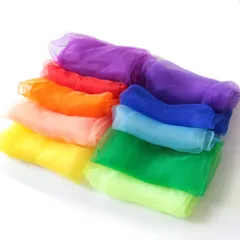 [アクロース] リトミック シフォンスカーフ 60㎝ 10色セット ダンス オーガンジー 子供 カラフル
