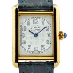 カルティエ CARTIER W1013854 マストタンク SV925(GP)/レザー クォーツ レディース良品箱付き E#136228