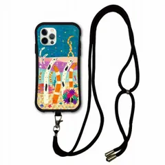 [iPhone15] スマホショルダー付 iPhone14 i-coronケース アイフォン15 14 Plus 13 Mini 12 11 スマホケース カバー ショルダーストラップ 肩掛け 斜め掛け アニマル柄 チンアナゴ カラフル