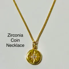 ジルコニア　コインネックレス　ネックレス　シンプル　ハンドメイド　ゴールド シルバー　男女兼用　高品質