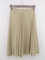 ◇ NATURAL BEAUTY BASIC ナチュラルビューティーベーシック 膝下丈 プリーツ スカート サイズS ベージュ系 レディース P  【1212210005174】