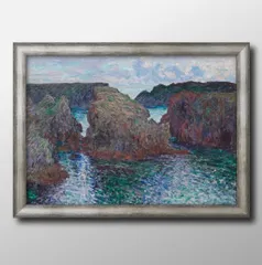 01068クロード モネ グルファー港の岩海岸、ベリール島 A3 サイズ ポスター アート おしゃれ 絵画 インテリア 北欧 イラスト マット紙 艶消し アートパネル 額 フレーム デザイン 壁掛け ギフト 新築祝い ディスプレイ