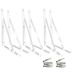 新品 モデルノ　ラ　テール L字 金具 壁面収納 DIY 棚受け 棚受け金具 L型金具 ブラケット 6個 300mm × 190mm 59-351-LF 白