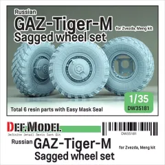 【新品】プラモデル 1/35 現用 露/ソ GAZ-233114ティーグルM高機動車 自重変形タイヤセット(ズベズダ/モンモデル用) ディティールアップパーツ [DW35181]