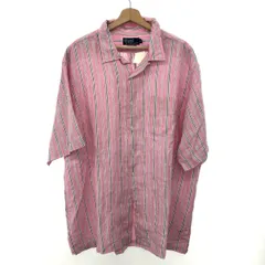 未使用品 POLO RALPH LAUREN ポロラルフローレン ストライプ 半袖 シャツ サイズ:XXL  ピンク リネン100％ メンズ CALDWELL　241015000517