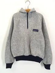 キッズ 古着 80s 初期 Patagonia 「デカタグ」 ハーフジップ フリース ジャケット ライトグレー 9-10歳位 古着