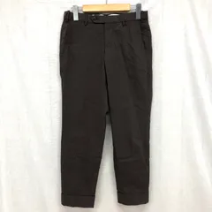 グリーンレーベルリラクシング ダブル仕上げ リネン混 コットンナイロン センタープレス テーパード ストレッチスラックス アジャスター仕様 XS ブラウン